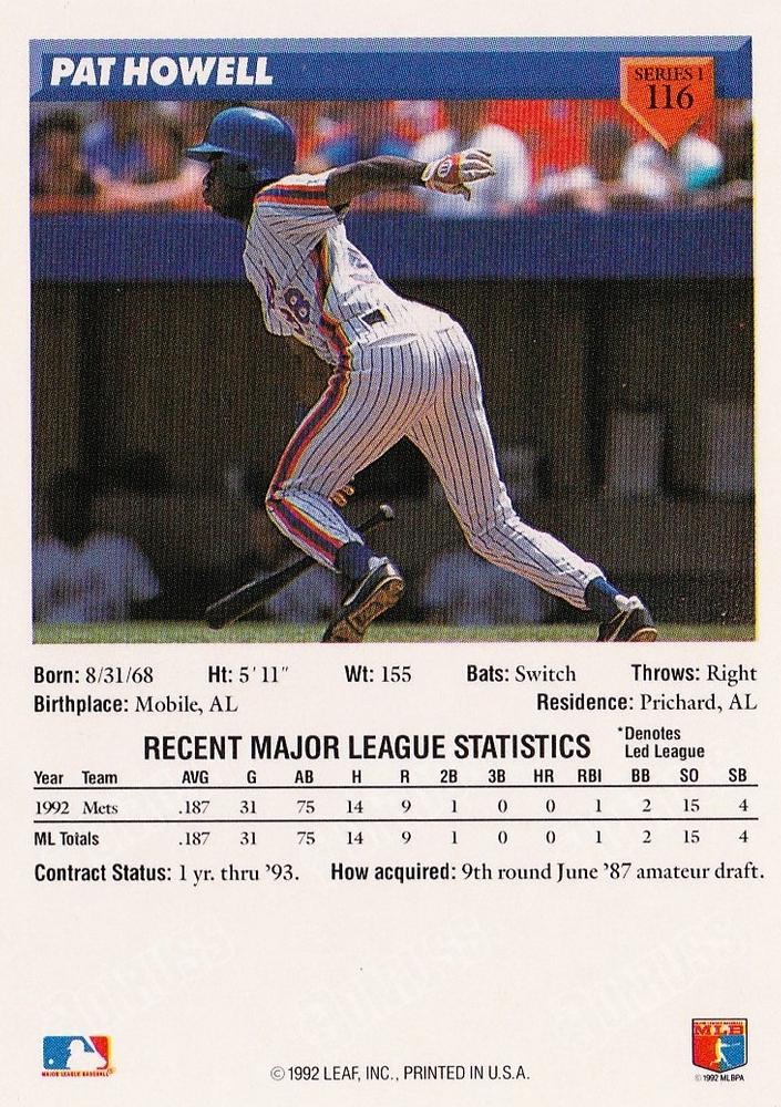 Pat Howell  baseball card collectible - Main Image 2