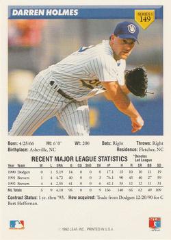 Darren Holmes  baseball card collectible - Main Image 2