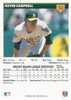 Kevin Campbell  baseball card collectible - Main Image 2