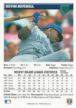 Kevin Mitchell  baseball card collectible - Main Image 2