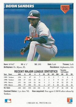 Deion Sanders  baseball card collectible - Main Image 2