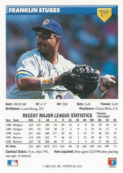 Franklin Stubbs  baseball card collectible - Main Image 2