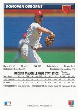 Donovan Osborne  baseball card collectible - Main Image 2