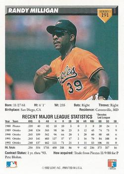 Randy Milligan  baseball card collectible - Main Image 2