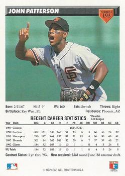 John Patterson  baseball card collectible - Main Image 2