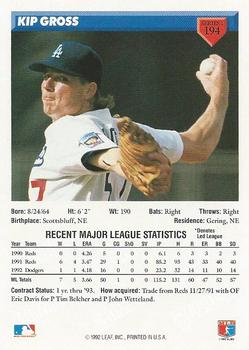 Kip Gross  baseball card collectible - Main Image 2