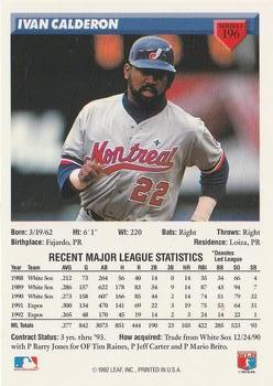 Ivan Calderon  baseball card collectible - Main Image 2