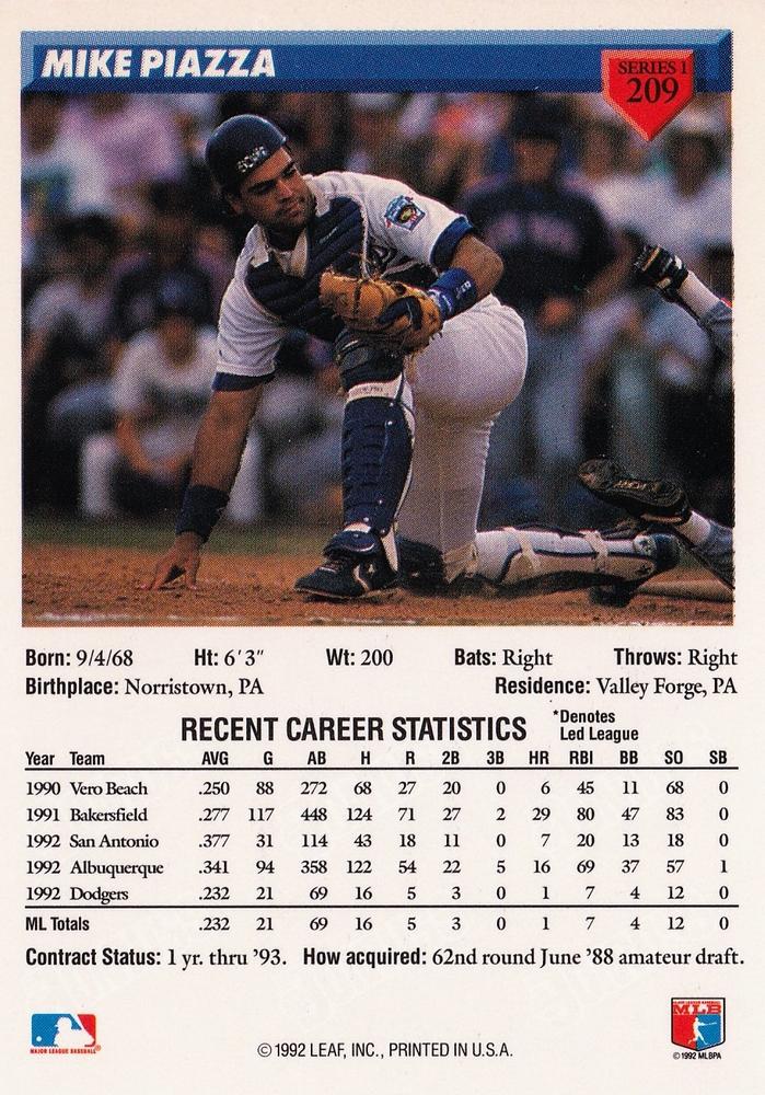 Mike Piazza  baseball card collectible - Main Image 2