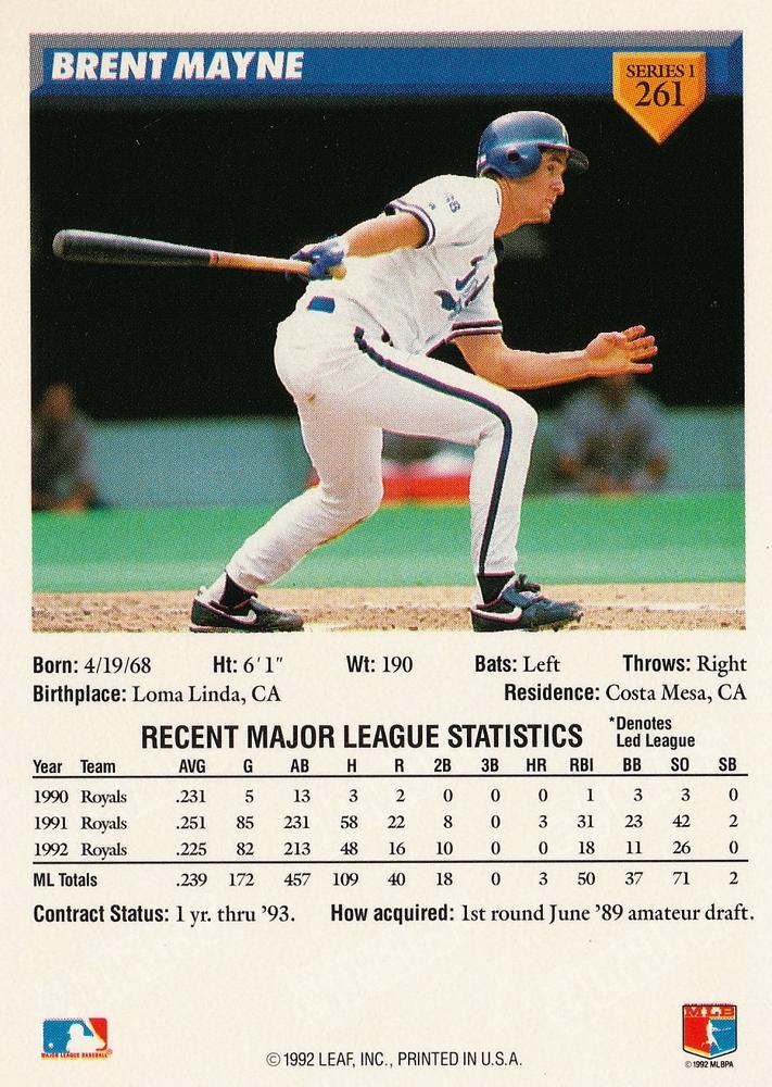 Brent Mayne  baseball card collectible - Main Image 2