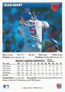 Sean Berry  baseball card collectible - Main Image 2