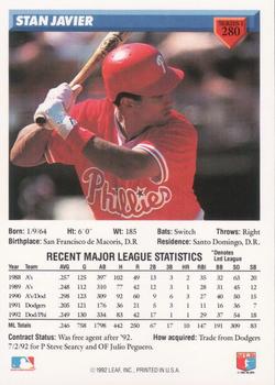 Stan Javier  baseball card collectible - Main Image 2