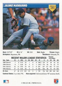 Jaime Navarro  baseball card collectible - Main Image 2