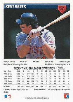 Kent Hrbek  baseball card collectible - Main Image 2
