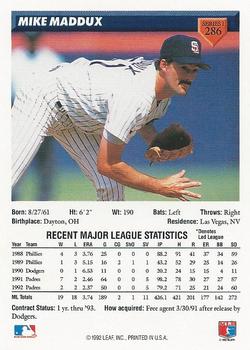 Mike Maddux  baseball card collectible - Main Image 2