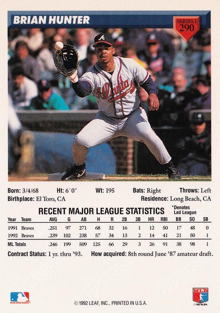 Brian Hunter  baseball card collectible - Main Image 2