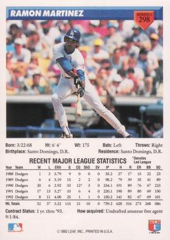 Ramon Martinez  baseball card collectible - Main Image 2