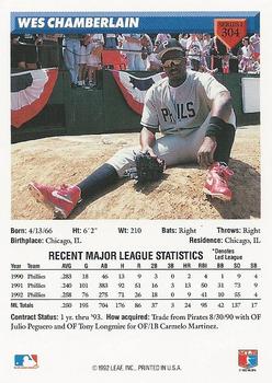 Wes Chamberlain  baseball card collectible - Main Image 2