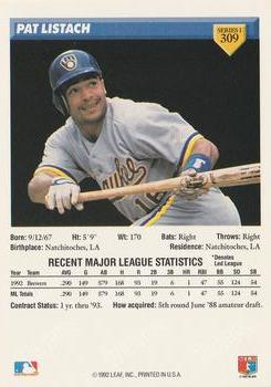 Pat Listach  baseball card collectible - Main Image 2