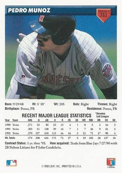 Pedro Munoz  baseball card collectible - Main Image 2