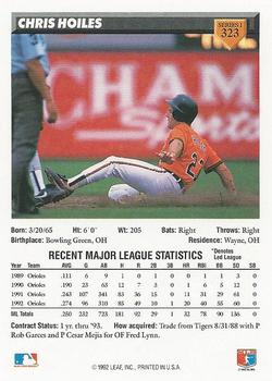 Chris Hoiles  baseball card collectible - Main Image 2