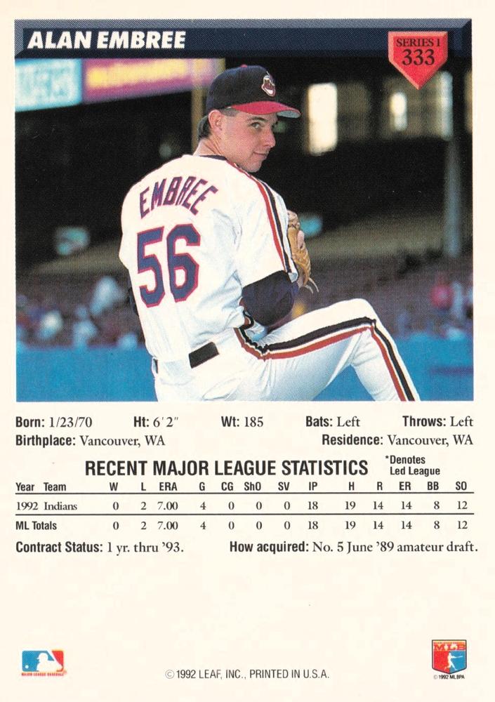 Alan Embree  baseball card collectible - Main Image 2