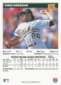 Vince Horsman  baseball card collectible - Main Image 2