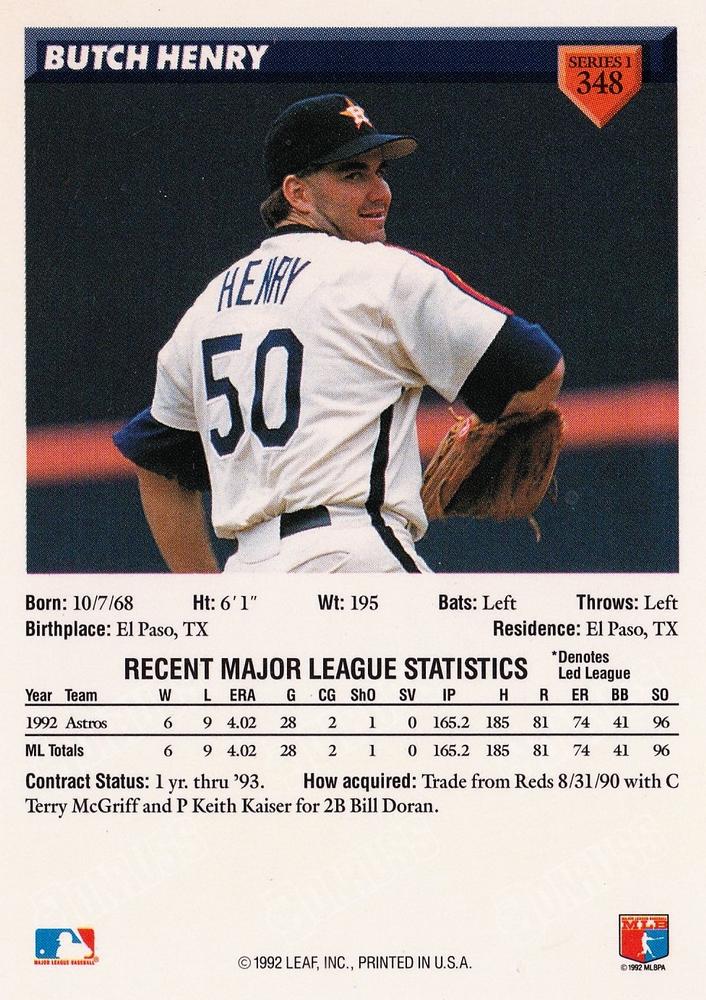 Butch Henry  baseball card collectible - Main Image 2