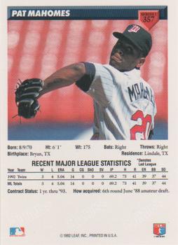 Pat Mahomes  baseball card collectible - Main Image 2