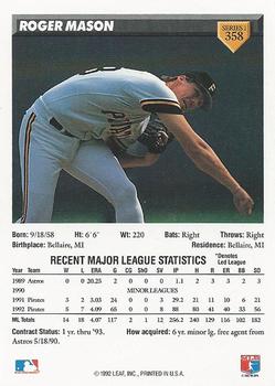 Roger Mason  baseball card collectible - Main Image 2