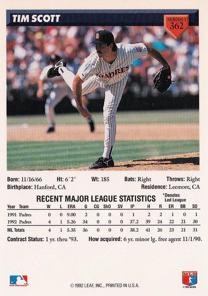 Tim Scott  baseball card collectible - Main Image 2