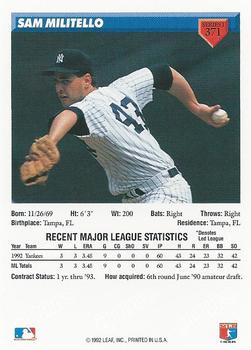 Sam Militello  baseball card collectible - Main Image 2