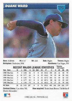 Duane Ward  baseball card collectible - Main Image 2