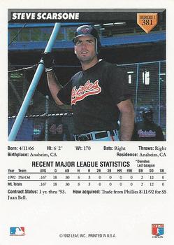 Steve Scarsone  baseball card collectible - Main Image 2