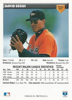 David Segui  baseball card collectible - Main Image 2
