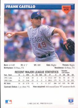 Frank Castillo  baseball card collectible - Main Image 2