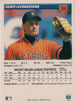 Scott Livingstone  baseball card collectible - Main Image 2