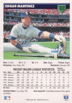 Edgar Martinez  baseball card collectible - Main Image 2