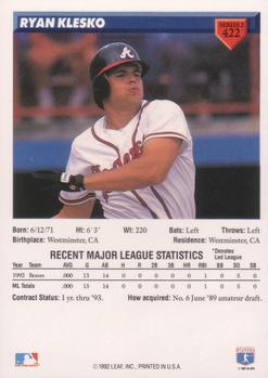 Ryan Klesko  baseball card collectible - Main Image 2