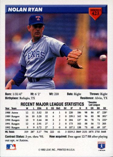 Nolan Ryan  baseball card collectible - Main Image 2