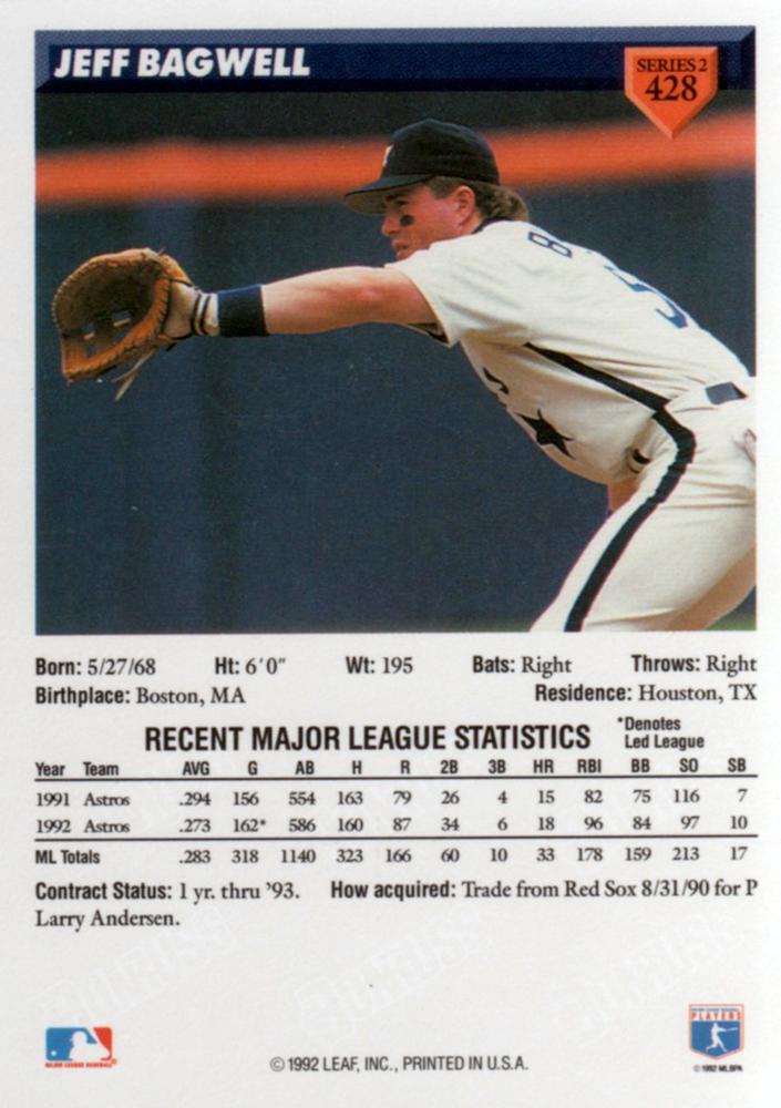 Jeff Bagwell  baseball card collectible - Main Image 2