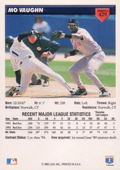 Mo Vaughn  baseball card collectible - Main Image 2