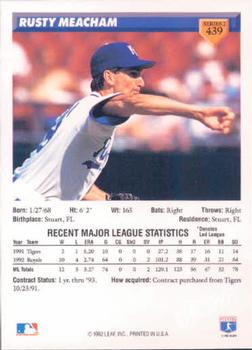 Rusty Meacham  baseball card collectible - Main Image 2
