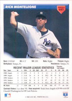 Rich Monteleone  baseball card collectible - Main Image 2