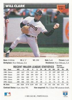 Will Clark  baseball card collectible - Main Image 2