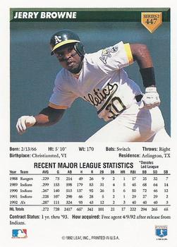 Jerry Browne  baseball card collectible - Main Image 2