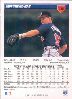 Jeff Treadway  baseball card collectible - Main Image 2