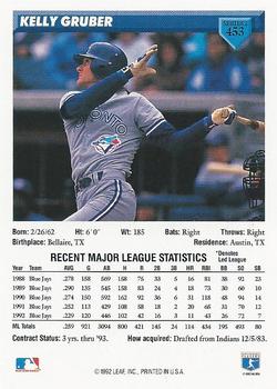 Kelly Gruber  baseball card collectible - Main Image 2