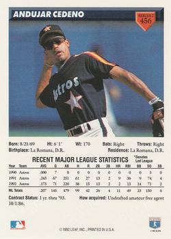 Andujar Cedeno  baseball card collectible - Main Image 2