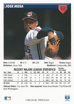 Jose Mesa  baseball card collectible - Main Image 2
