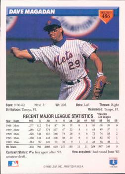 Dave Magadan  baseball card collectible - Main Image 2